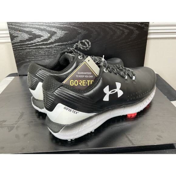 NEW! Under Armour Men's Size 7 Black Hovr Drive Gore-Tex Golf Shoes Leather RARE - Picture 7 of 12